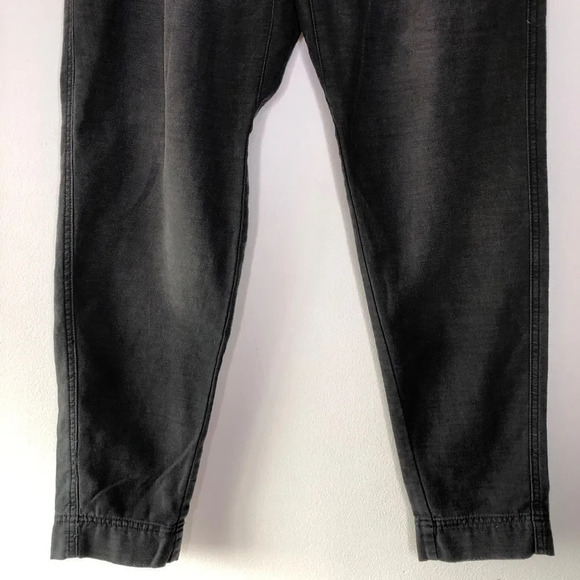 Free People Washed Out Black Button Fly Tapered Leg Pants - Picture 4 of 12